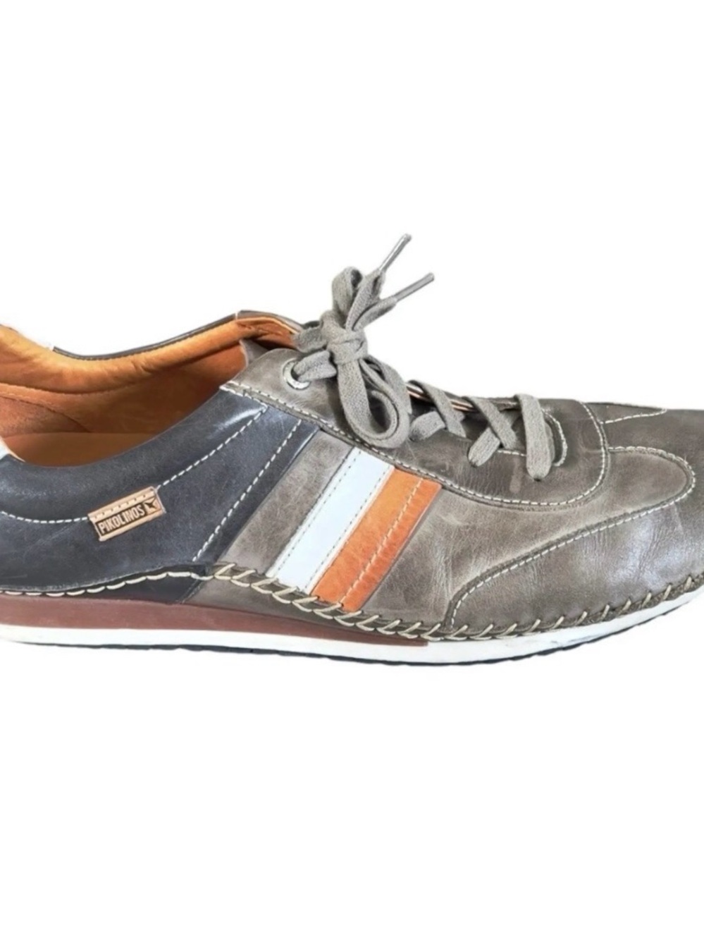 PIKOLINOS Brown, Navy & Orange Mixed-Material Casual Loafers